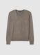 Beige mixed regular fit sweater_4