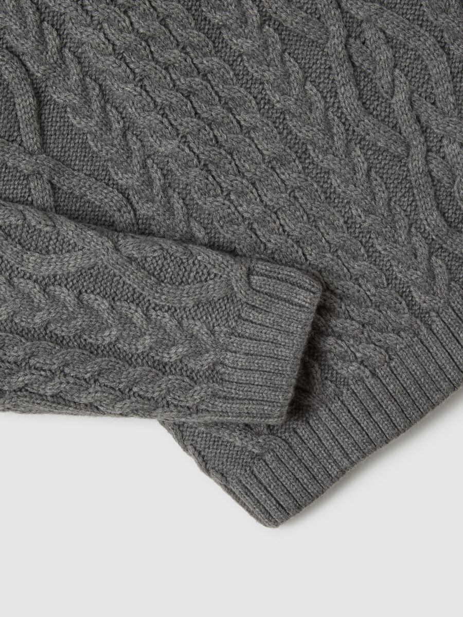 Grey regular fit jumper with jacquard pattern_5