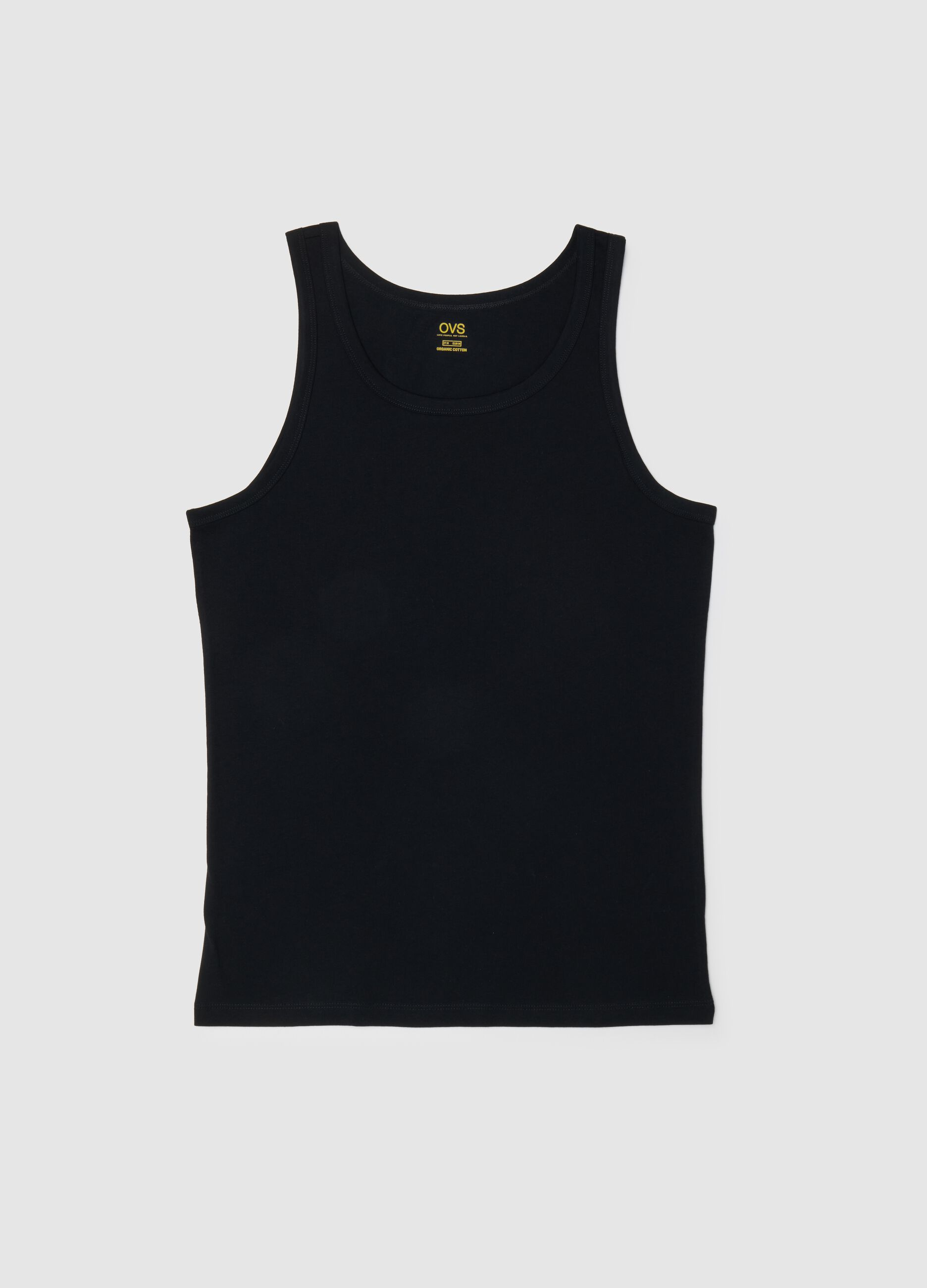Men's Black Pure Cotton Vest