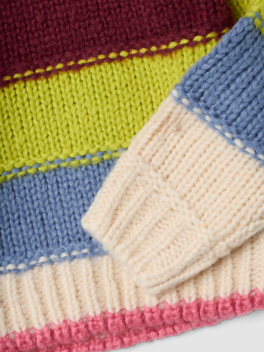 Maglia girocollo multicolor a righe regular fit_3
