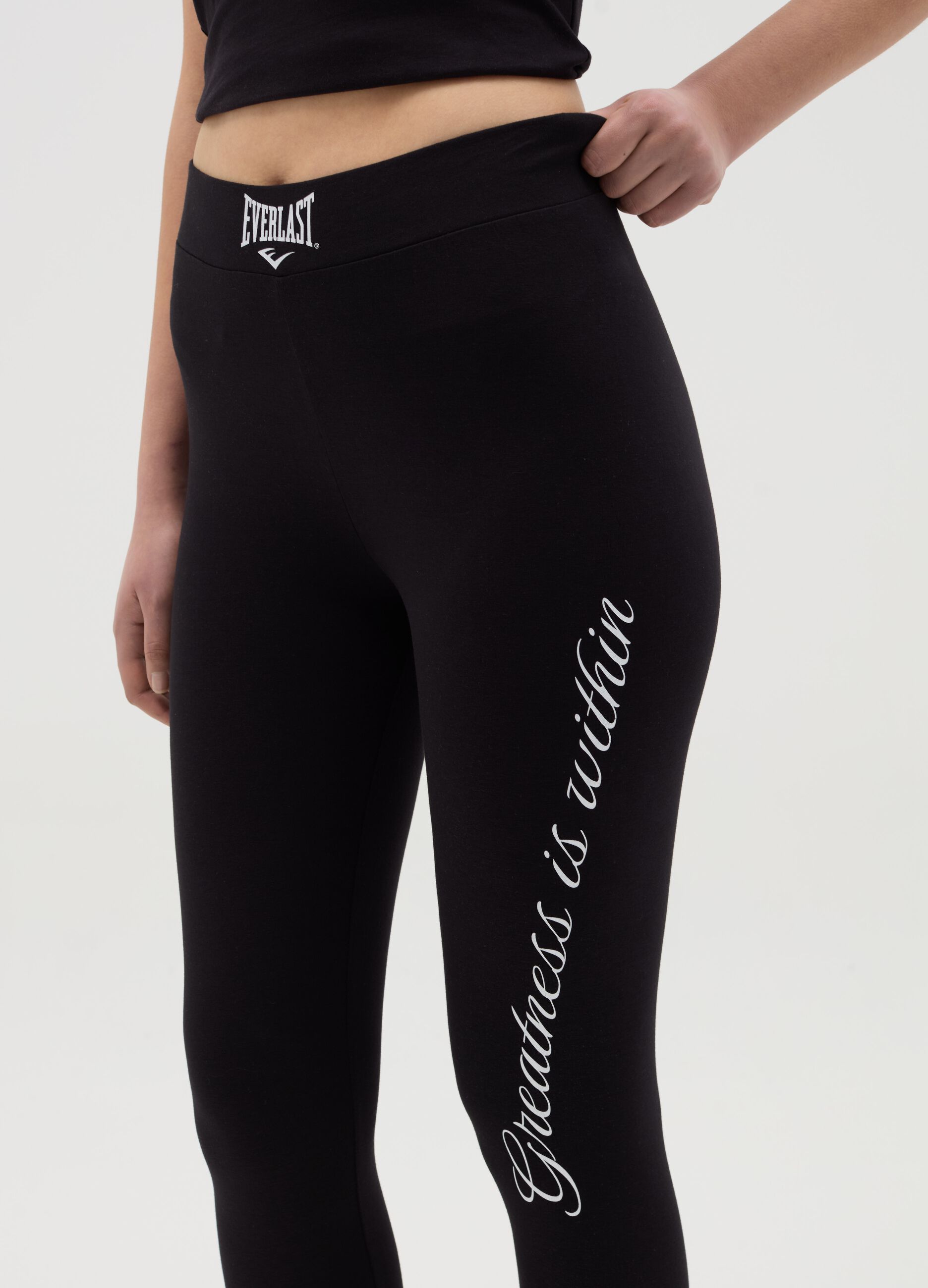 Cropped leggings with print