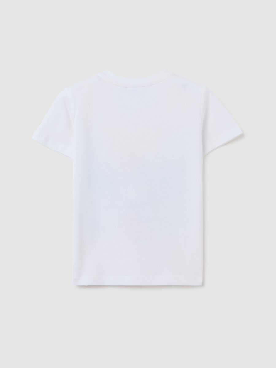 T-shirt da bambino in puro cotone bianca regular fit_1