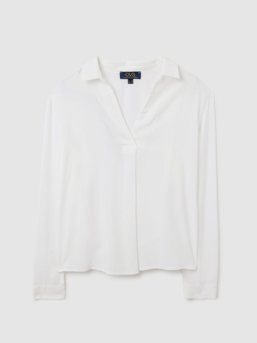 White blouse in pure viscose with long sleeves_4