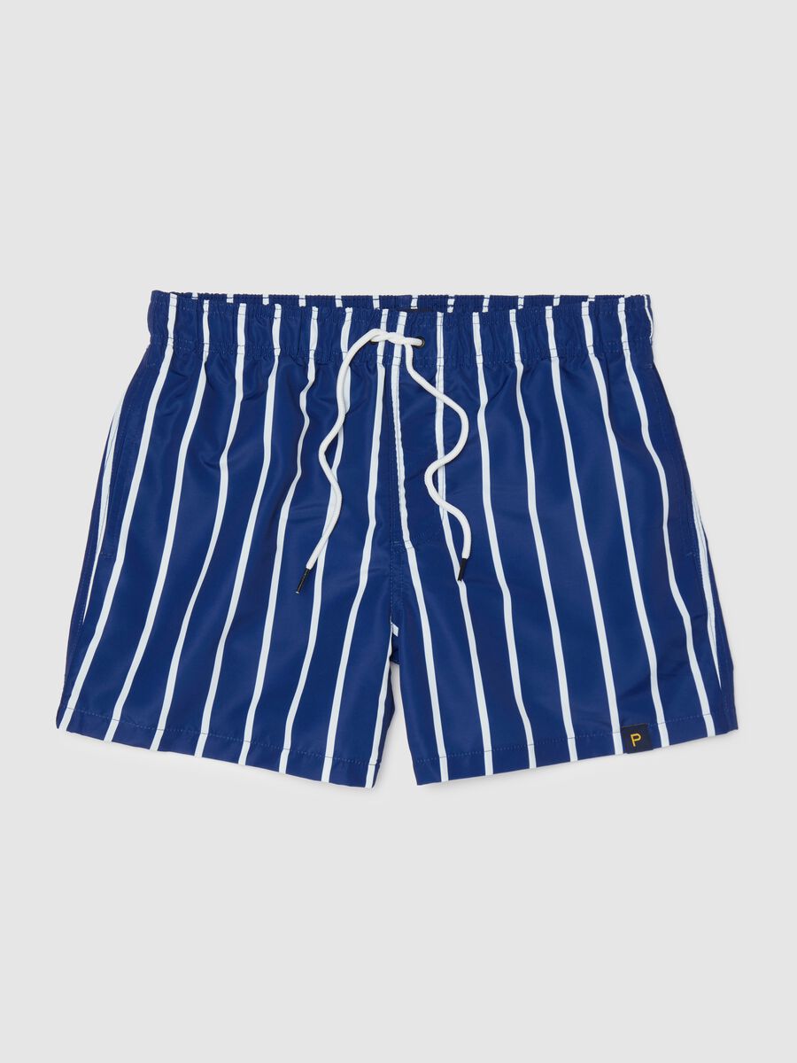 Men’s regular-fit boxer shorts in a blend of blue and white_4