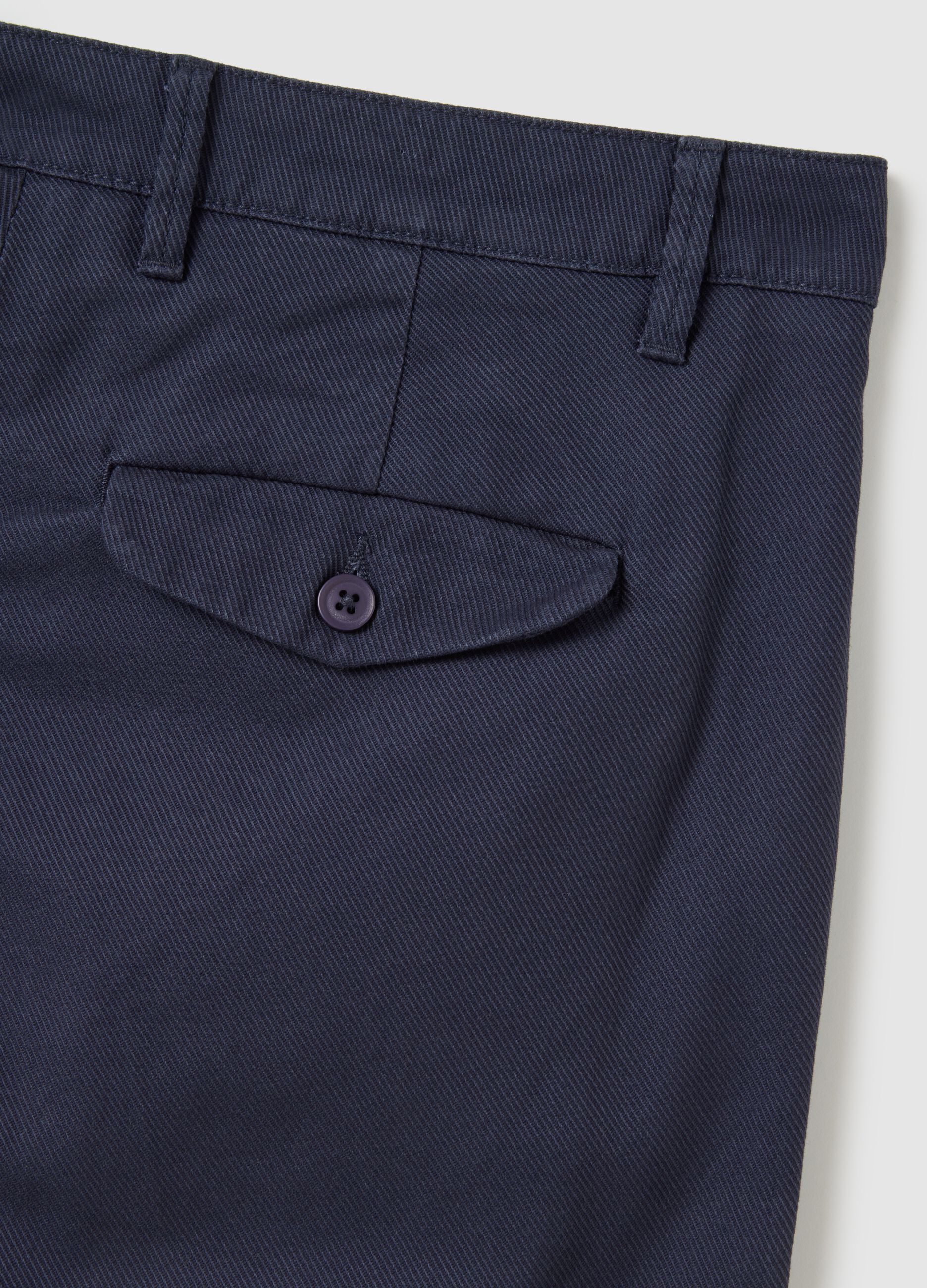 Slim fit blue stretch cotton trousers