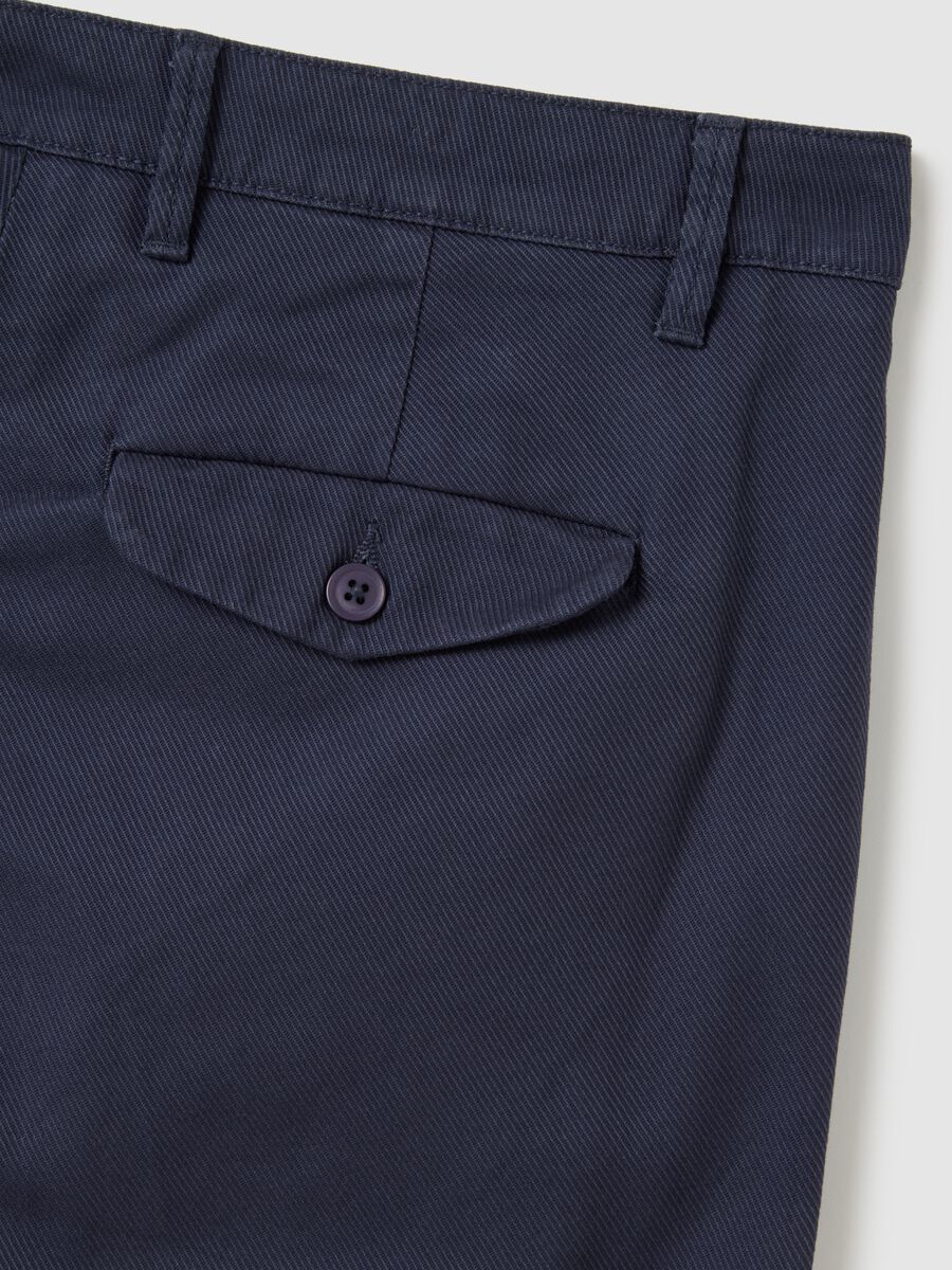 Slim fit blue stretch cotton trousers_1