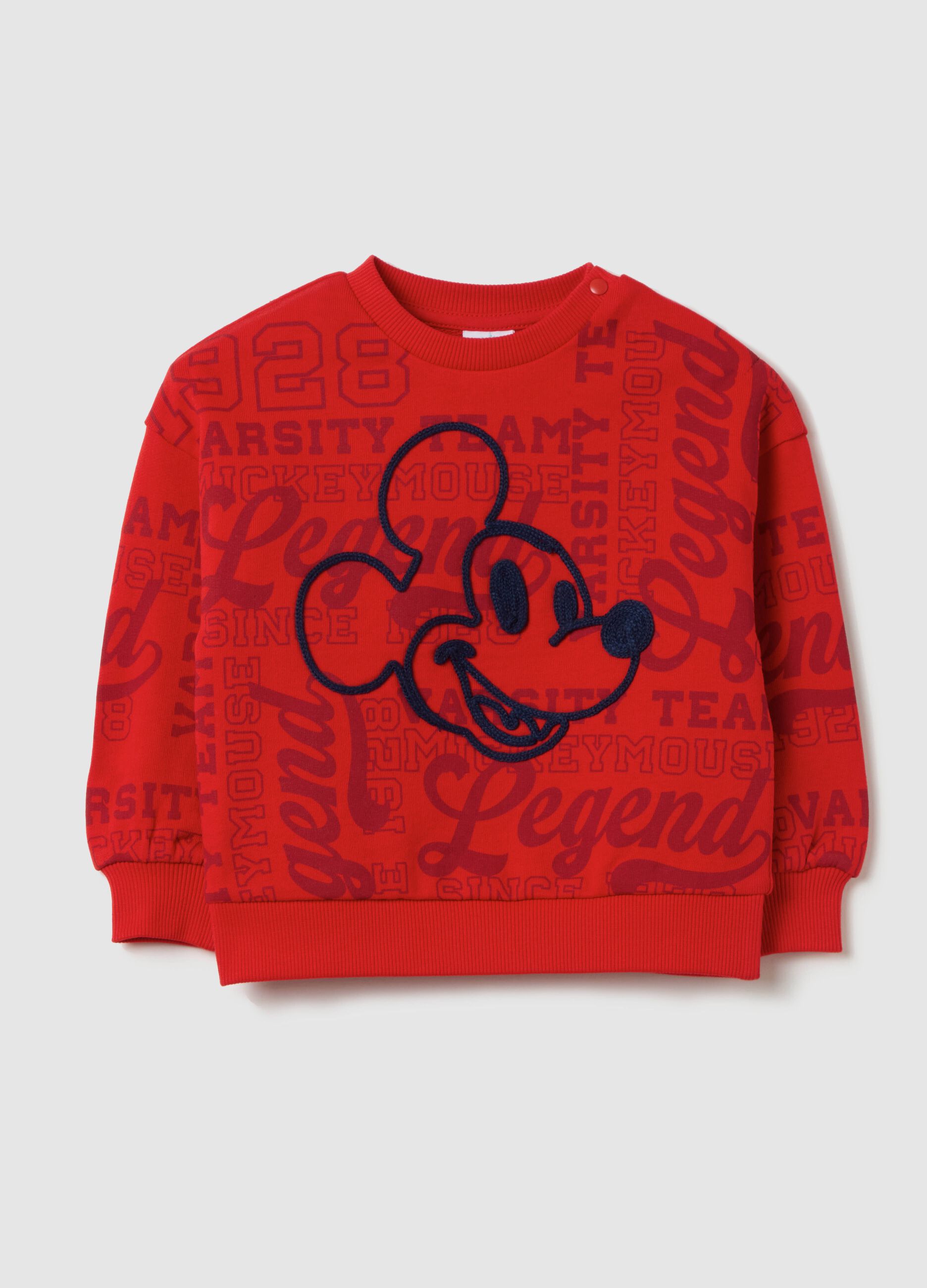 French Terry sweatshirt with Mickey Mouse print