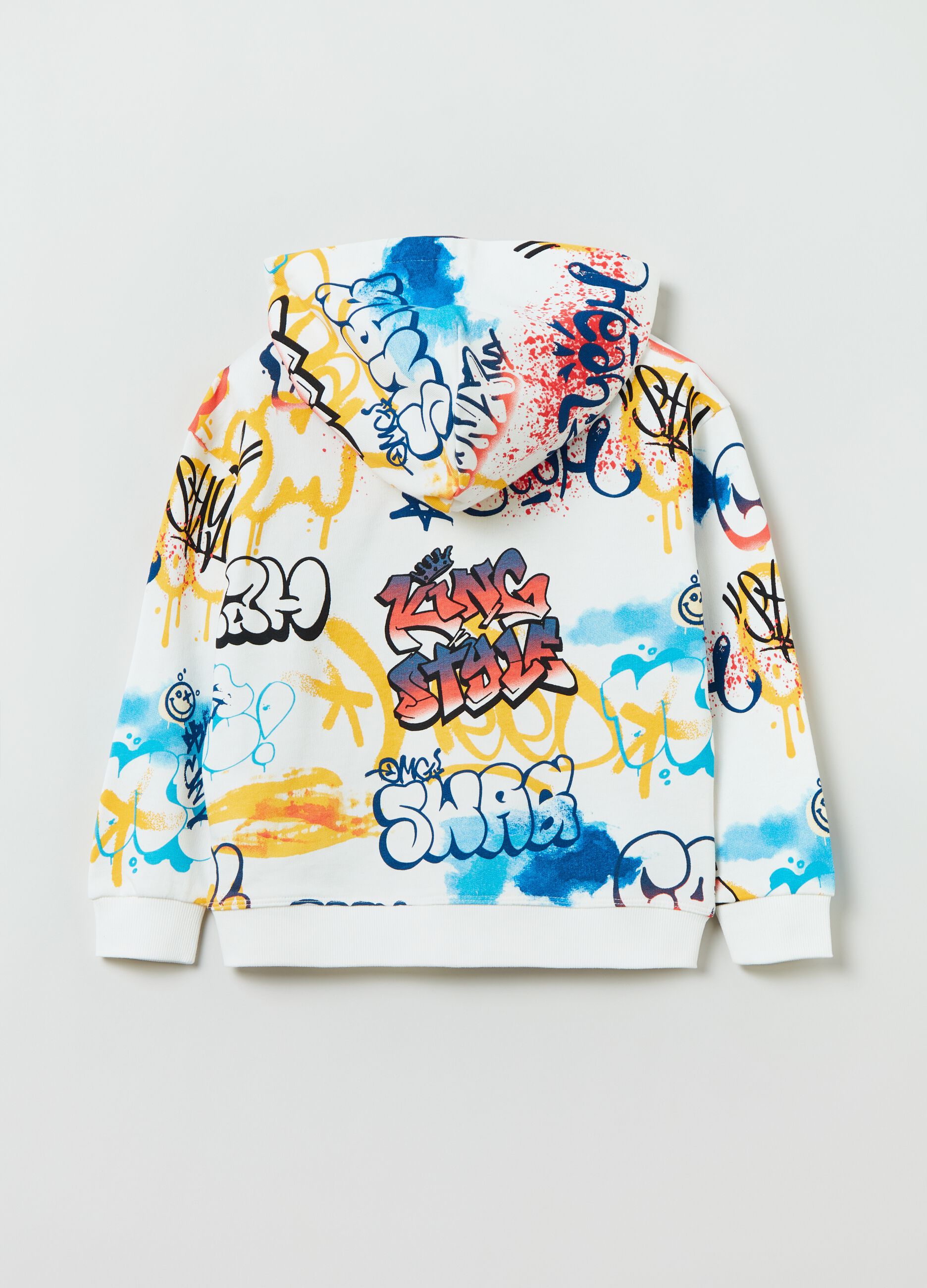 Full-zip con cappuccio e stampa _1