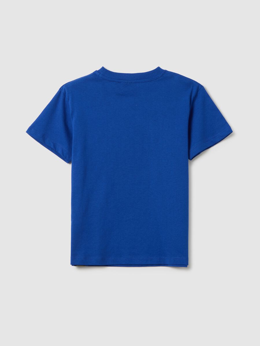 Children's blue pure cotton regular fit T-shirt with New York Knicks logo_1