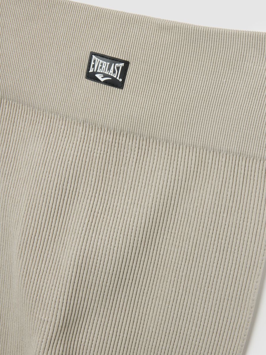 Leggings lunghi grigi a righe regular fit con logo Everlast_1