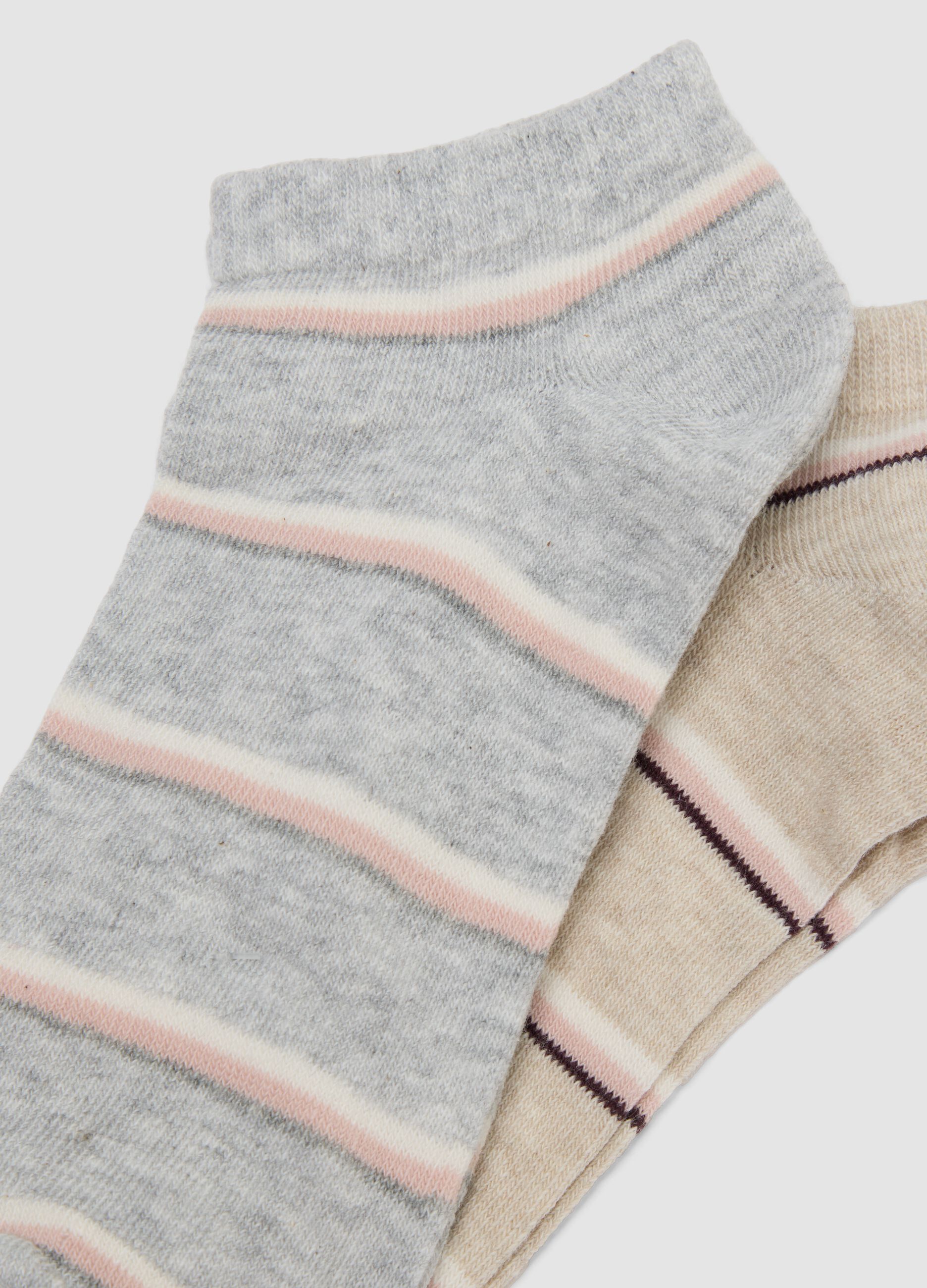 Pack of five striped socks in stretch organic cotton