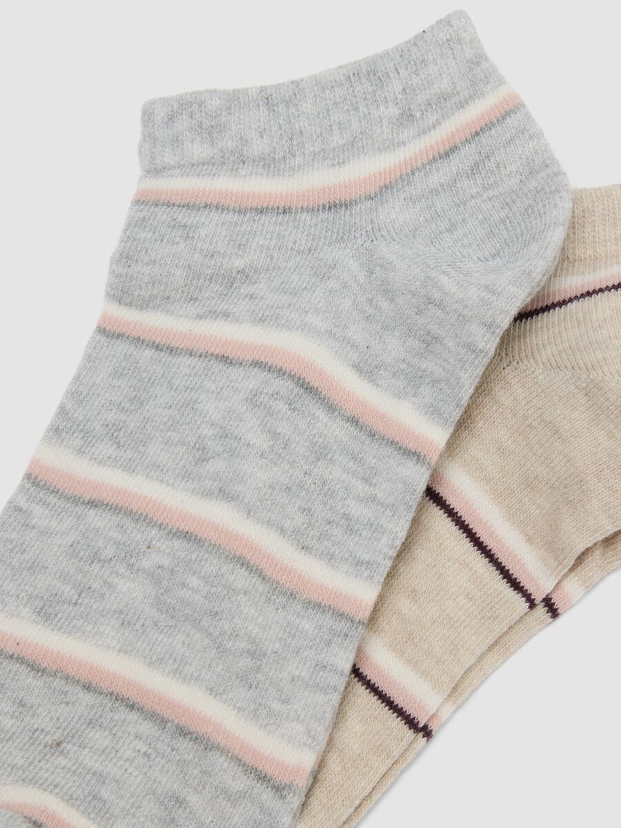 Pack of five striped socks in stretch organic cotton_2
