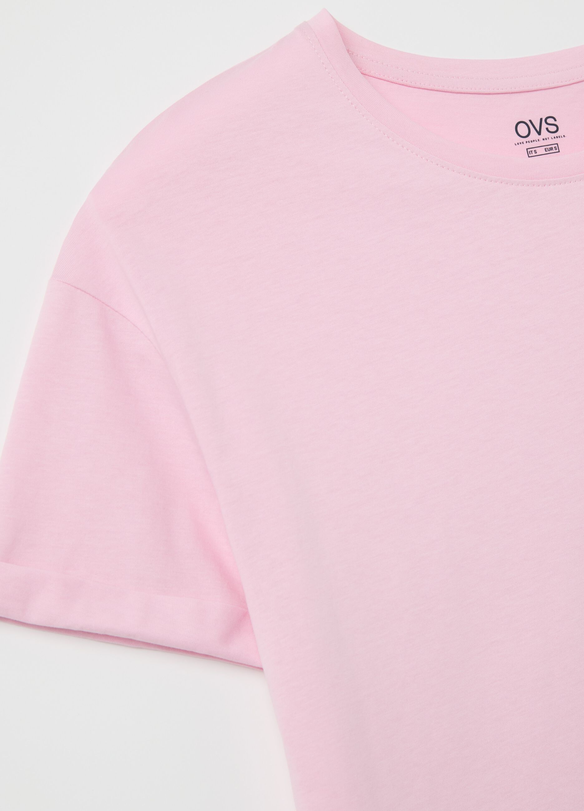 Pink boxy-fit T-shirt in cotton