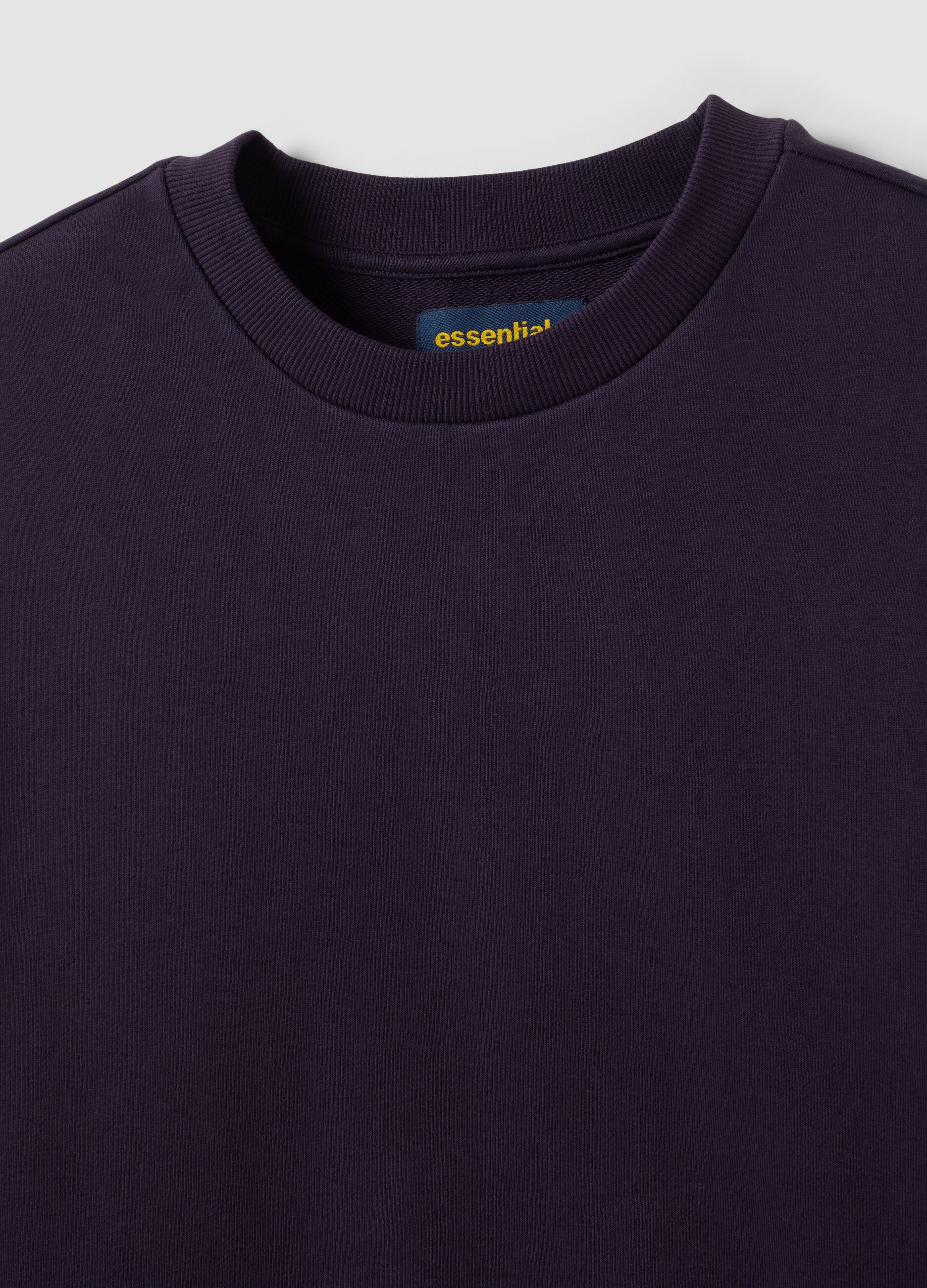 Purple cotton-blend regular-fit crew-neck sweatshirt
