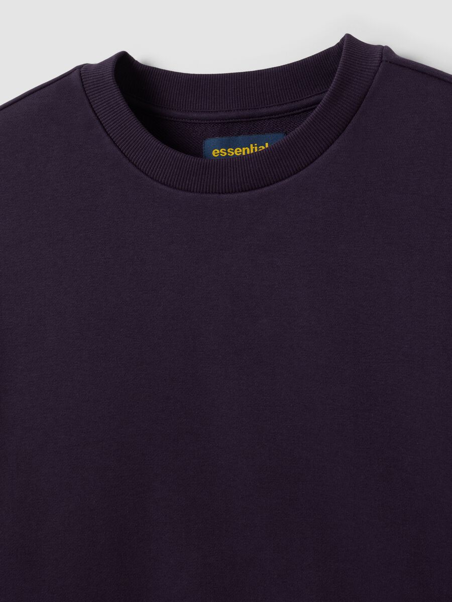 Felpa viola in misto cotone a girocollo regular fit_5