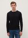 Black crew neck pullover in cotton blend regular fit_0