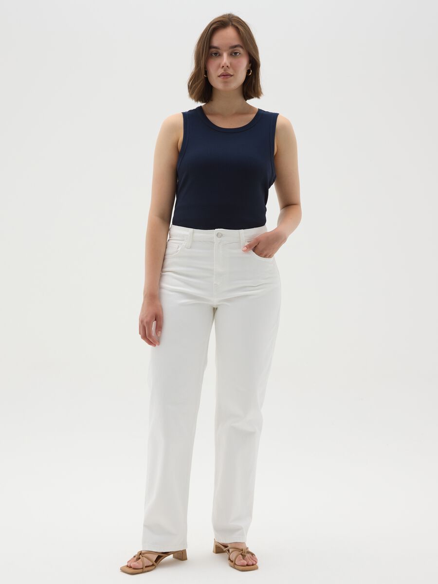 Blue ribbed top_2