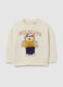 Children's sweatshirt in pure beige cotton regular fit_0
