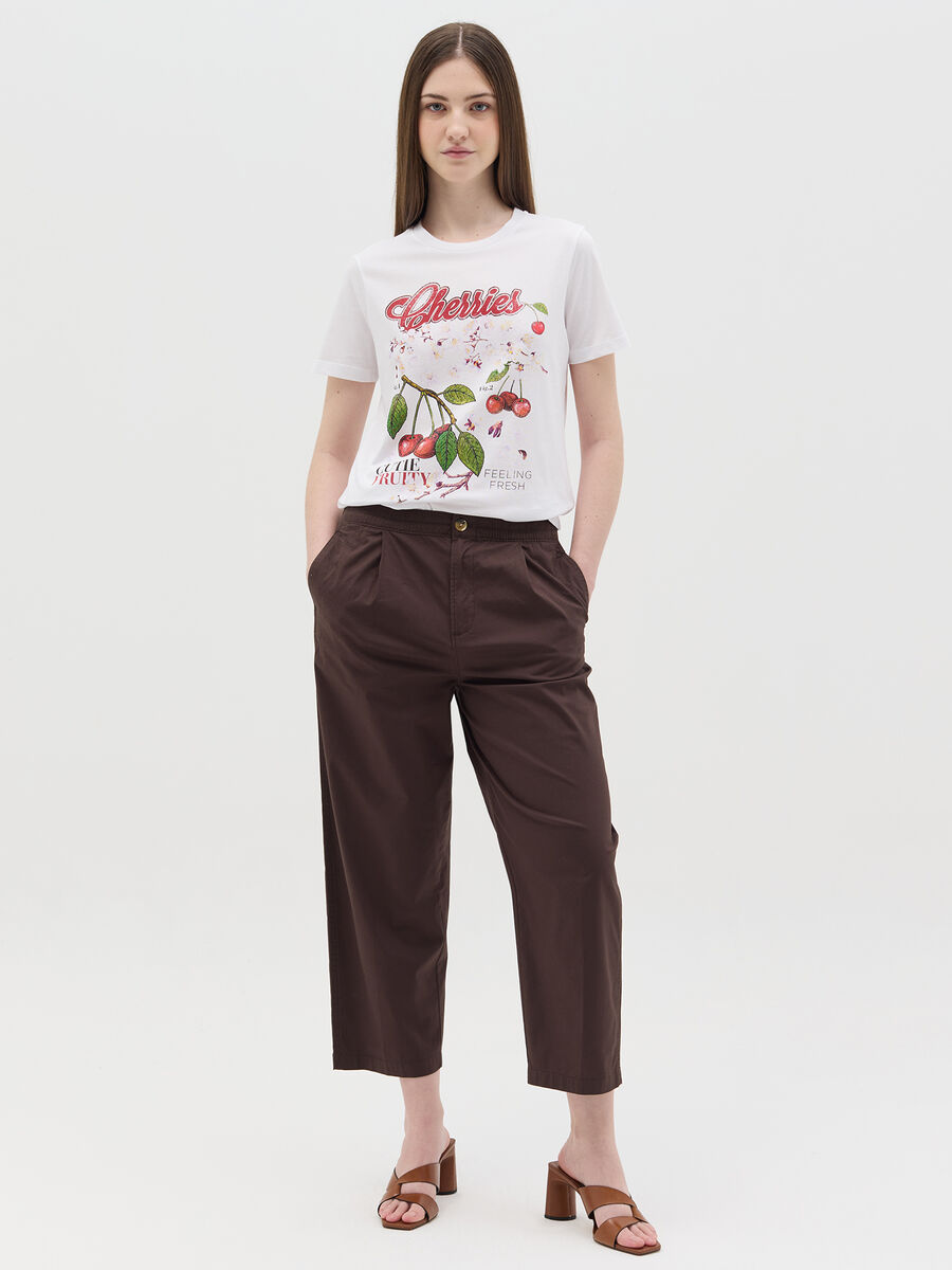 White T-shirt with cherry print in cotton_1