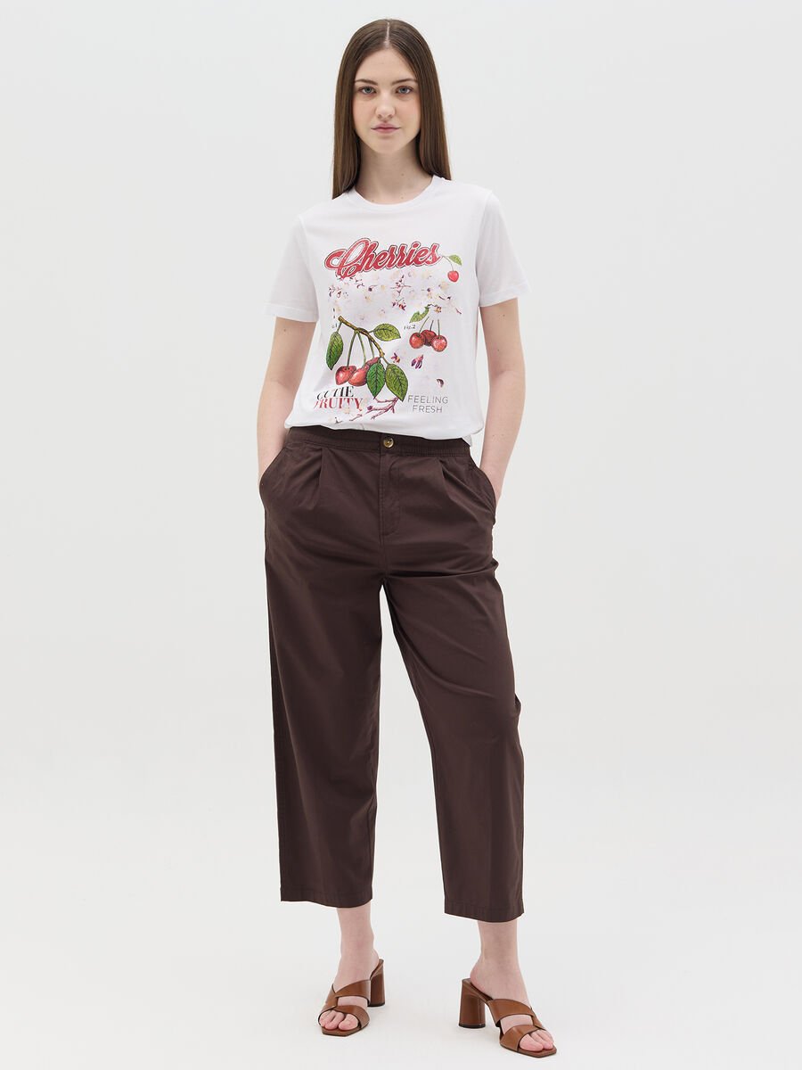 White T-shirt with cherry print in cotton_1