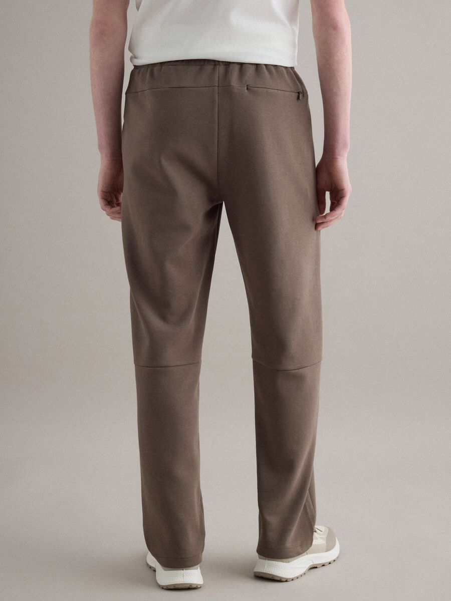 Pantaloni jogger in misto cotone elasticizzato marrone regular fit_2