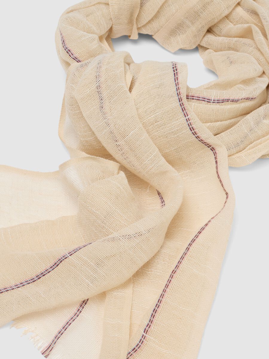 Sciarpa mesh beige in puro cotone_1