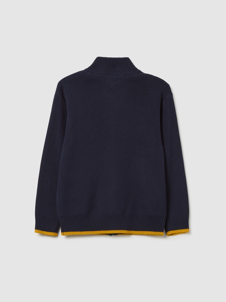 Children's blue pure cotton cardigan regular fit_1
