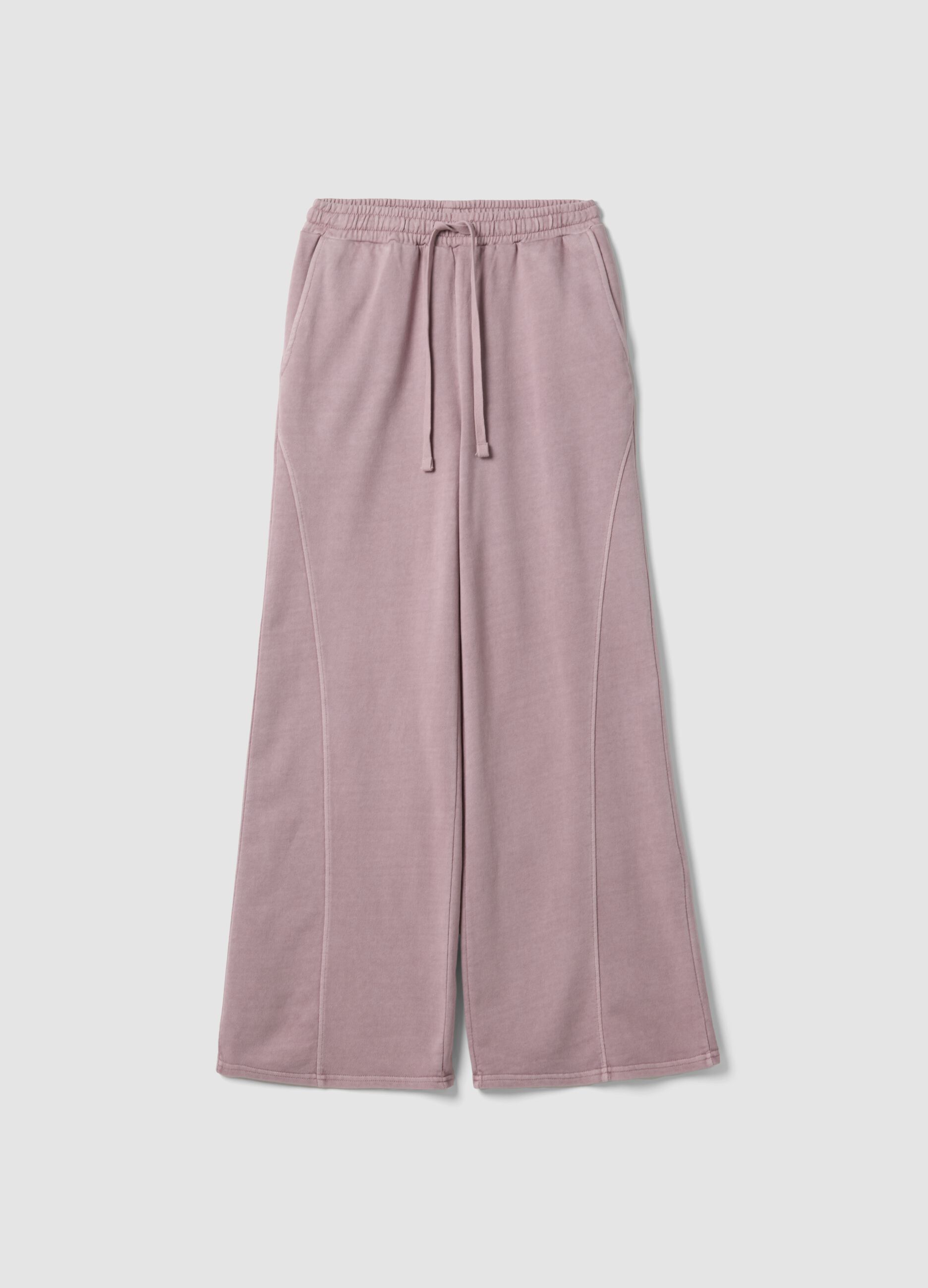 Pink wide leg pure cotton jogger trousers