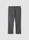 Pantaloni chino grigio melange in misto viscosa elasticizzata regular fit_0