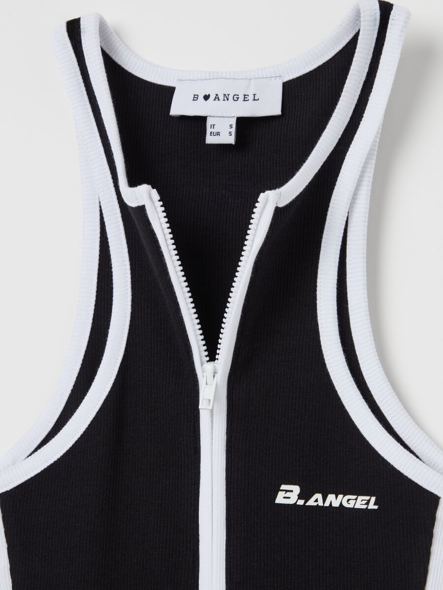 B.ANGEL X THE SEA BEYOND cropped tank top with zip_5