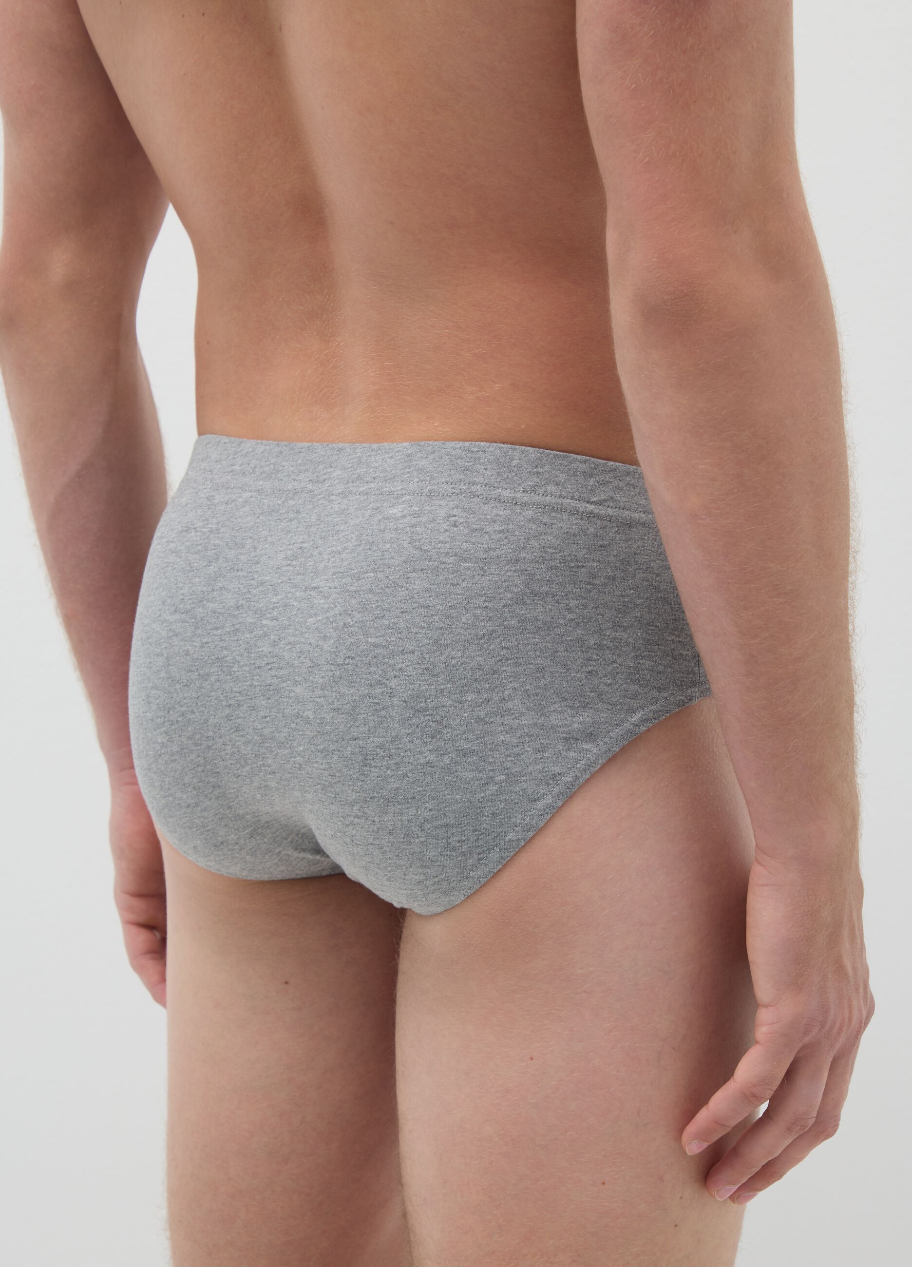 Grey Cotton Briefs Regular Fit