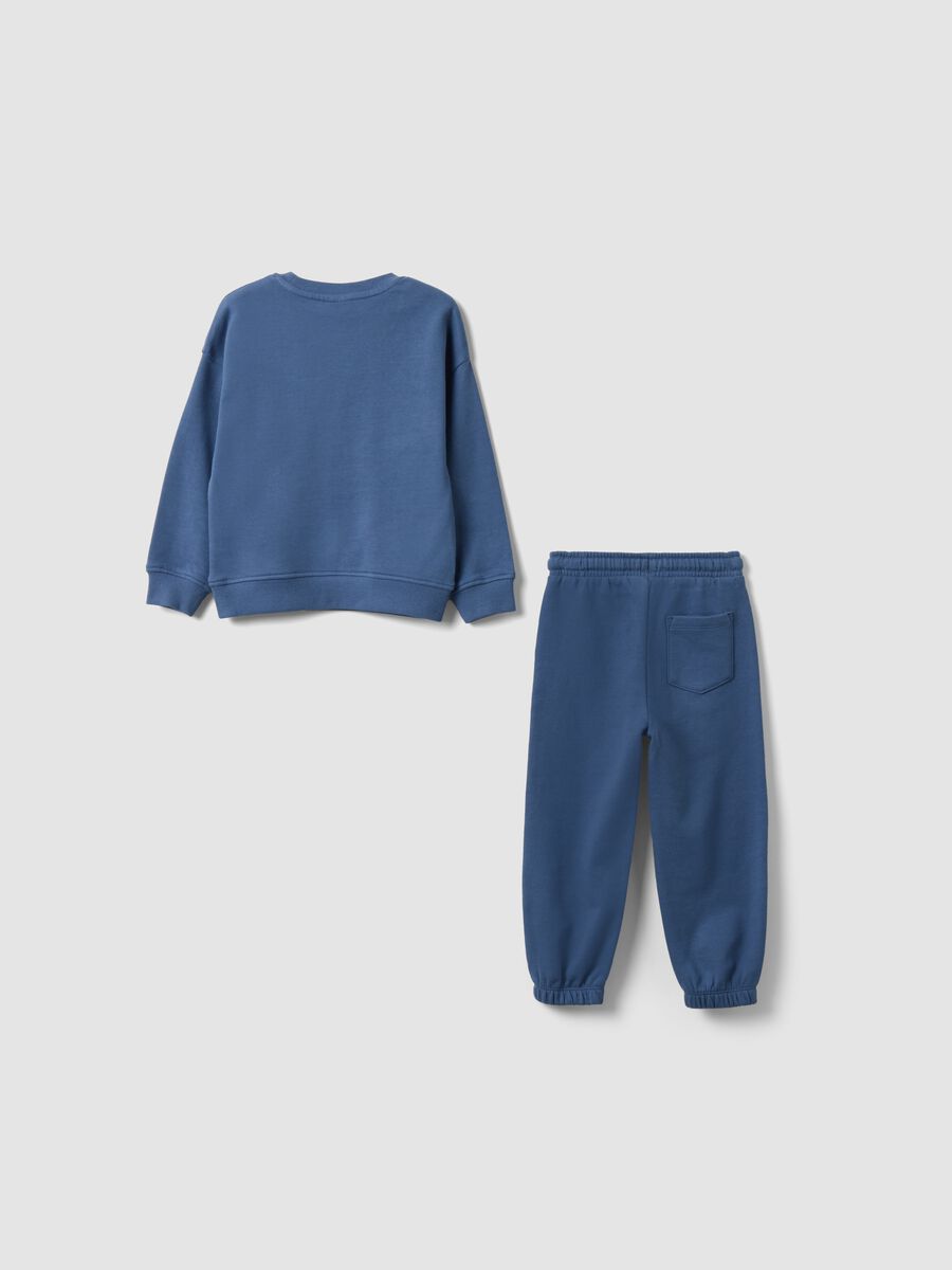 Completo jogging over fit blu in puro cotone per bimbo_1