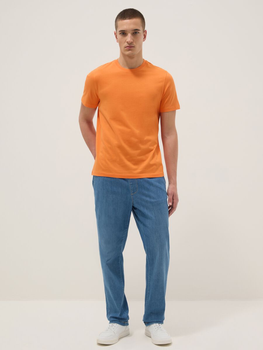 Orange Pure Cotton Short Sleeve Regular Fit T-shirt_2