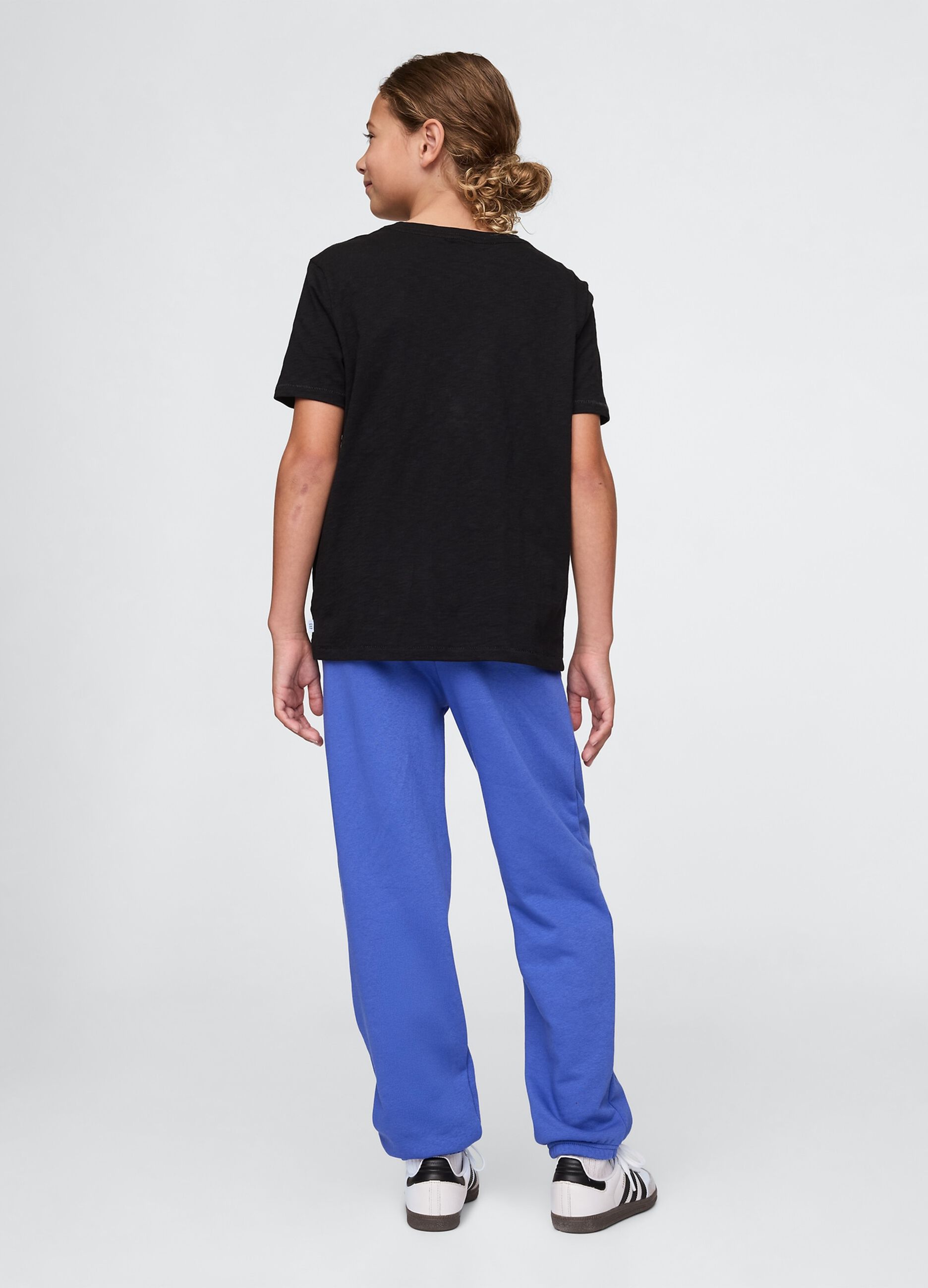 Blue Cotton Blend Jogger Trousers