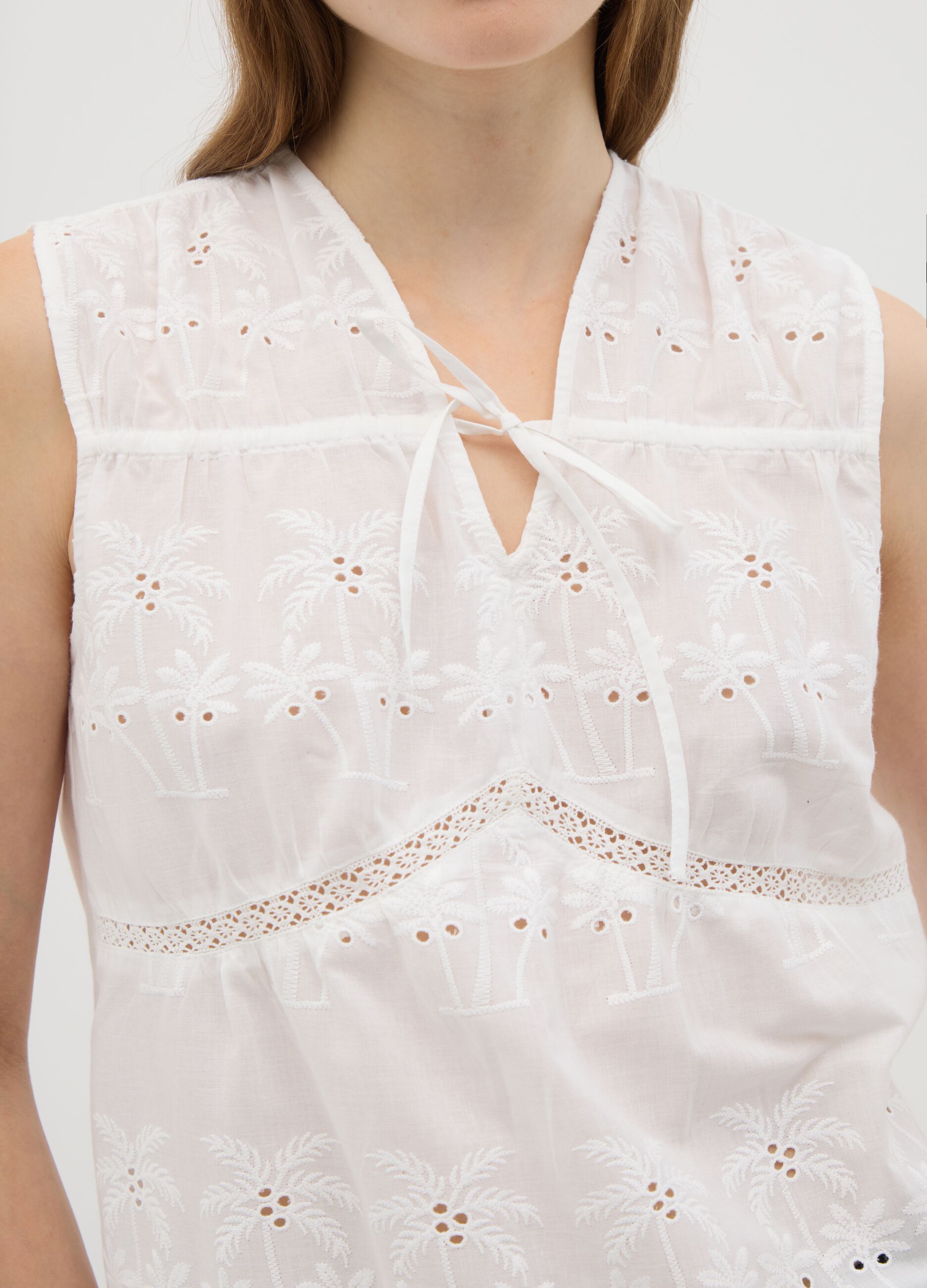 Women's pure cotton white blouse regular fit