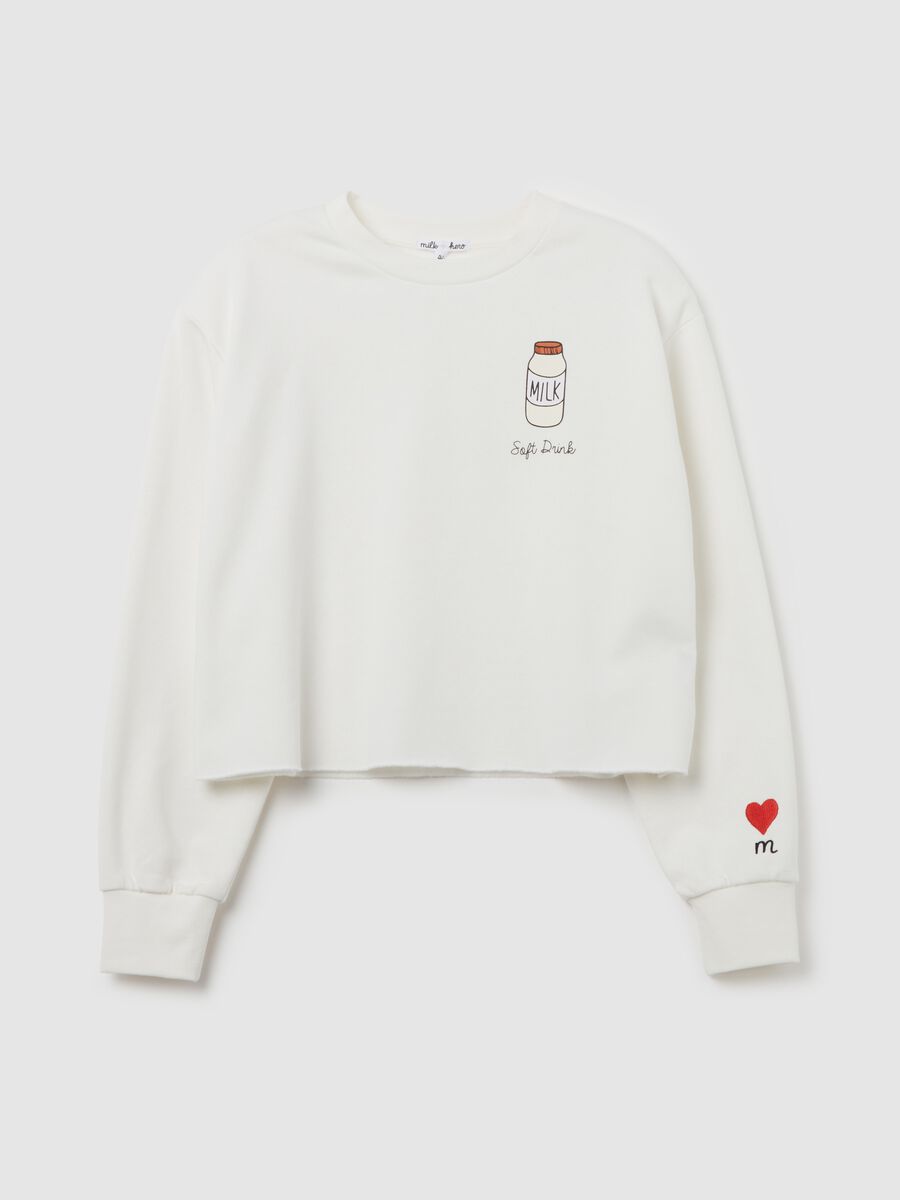 Cropped-fit sweatshirt with round neck_4