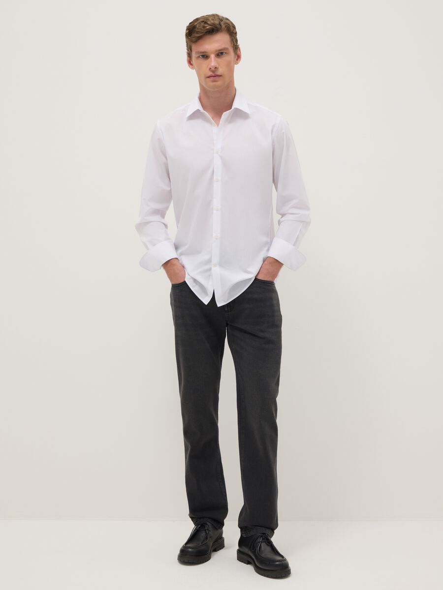 Jeans in misto cotone nero regular fit_0