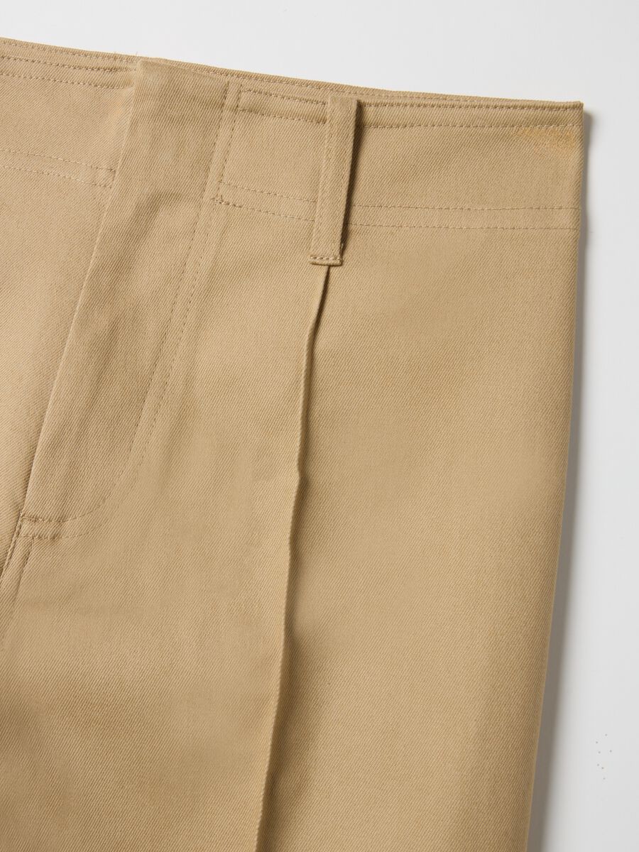 Pantaloni dritti in misto cotone beige regular fit_5