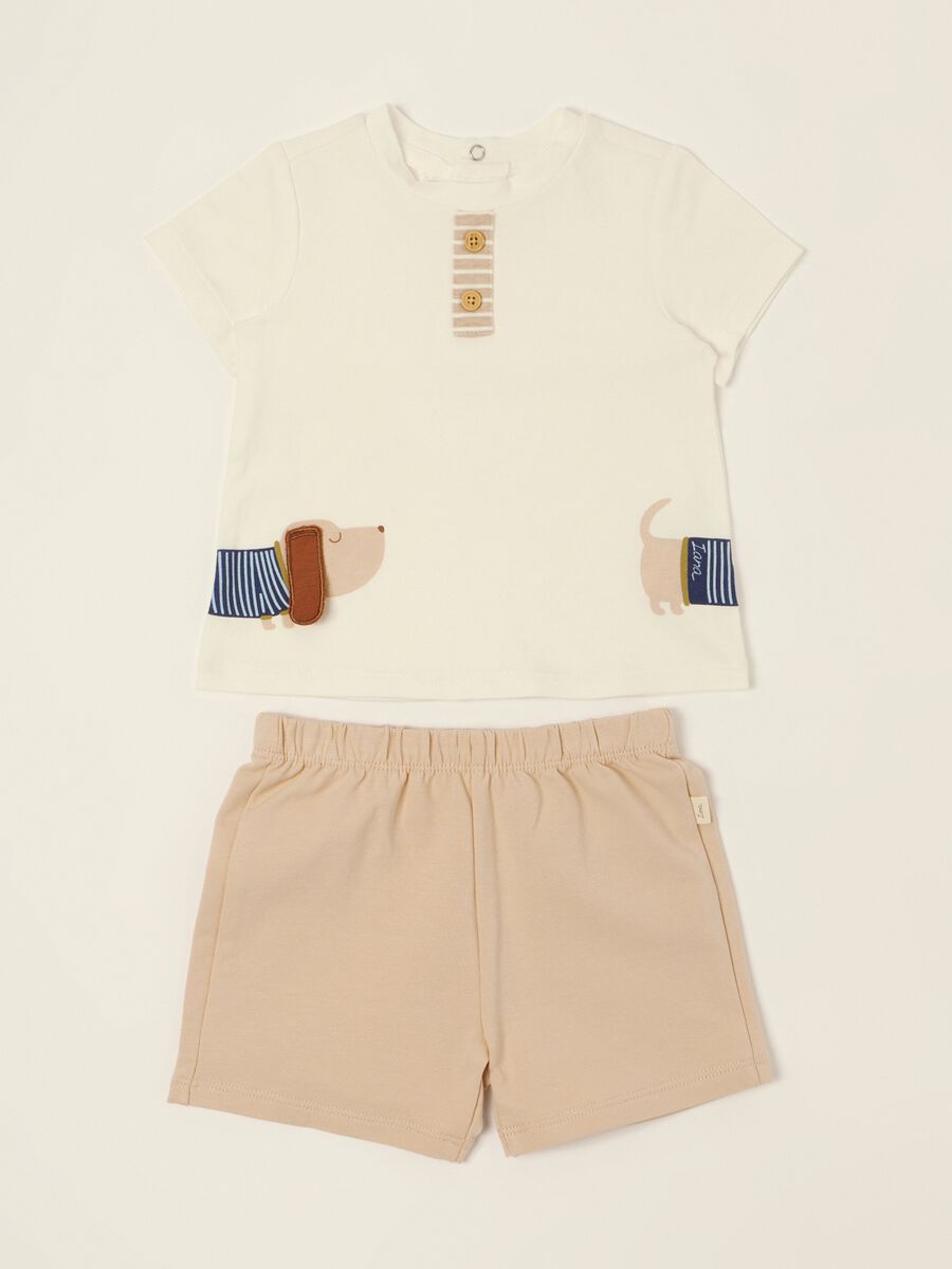 Multicolour baby set with print in stretch cotton_0