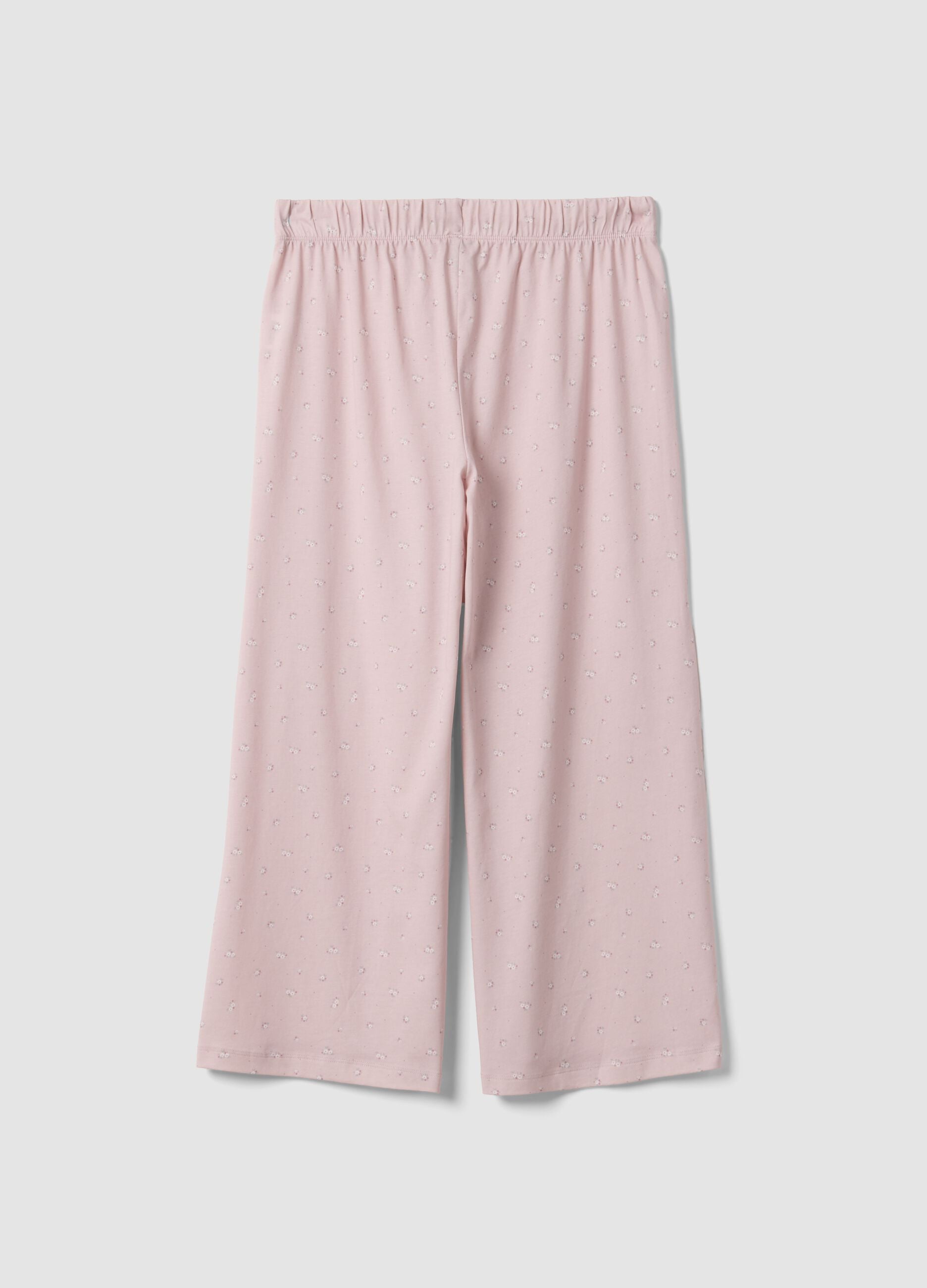 Pantaloni pigiama rosa in puro cotone organico