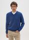 Blue V-neck sweater_1