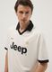 White regular-fit T-shirt with contrast collar and Jeep logo_0