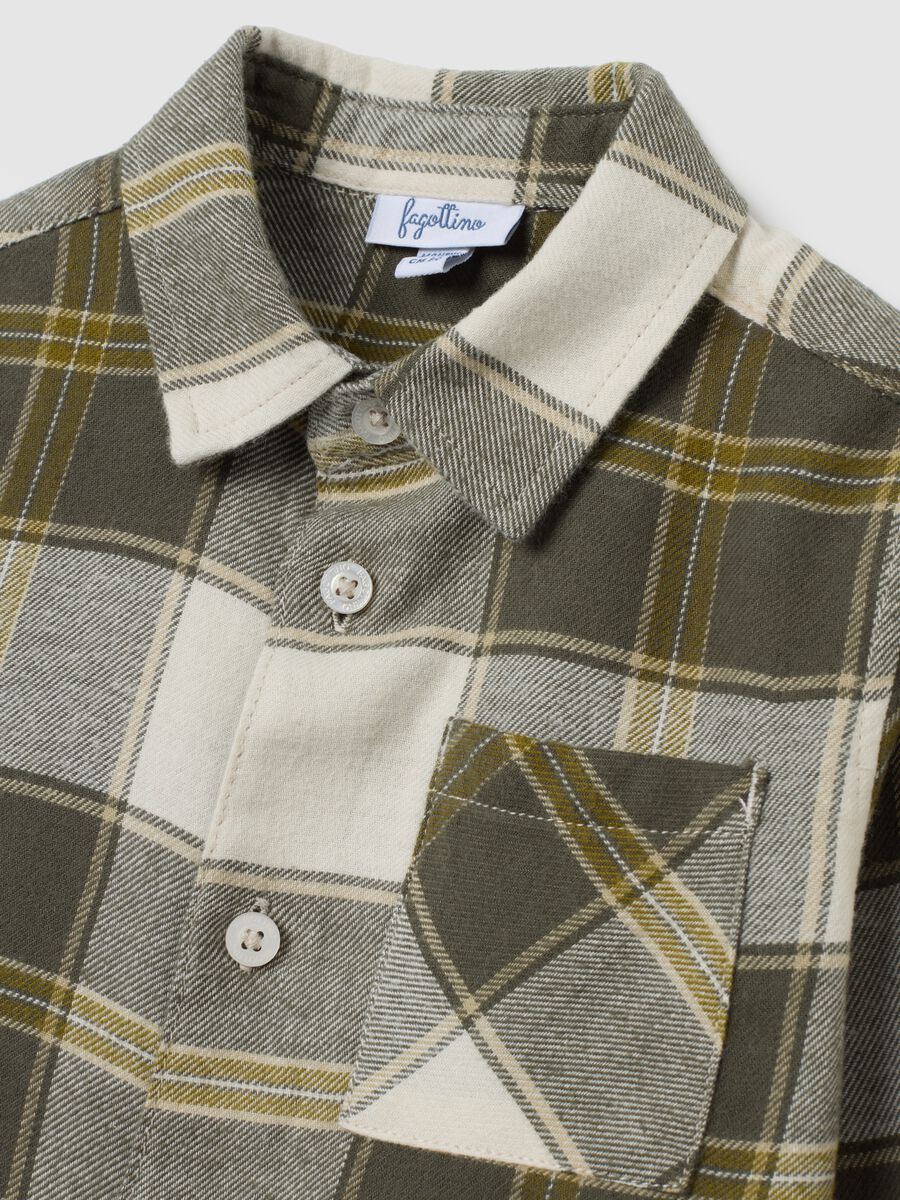 Multicolour regular fit pure cotton children's shirt_2