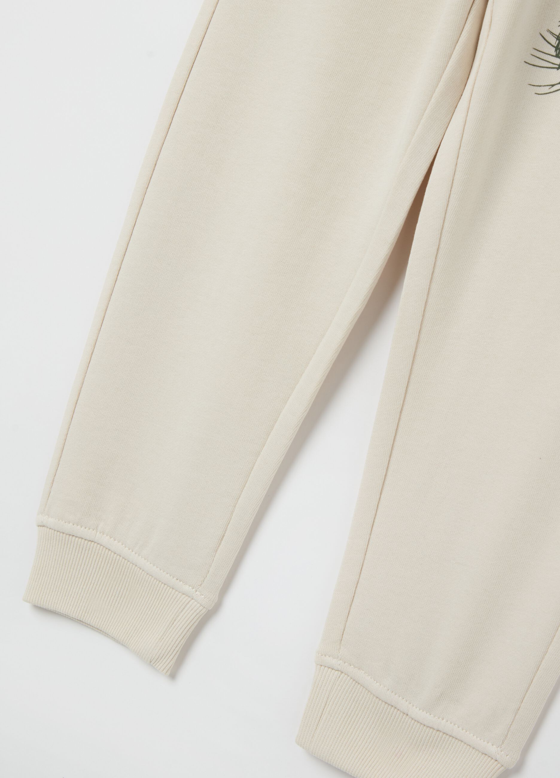 Cotton joggers with drawstring and print