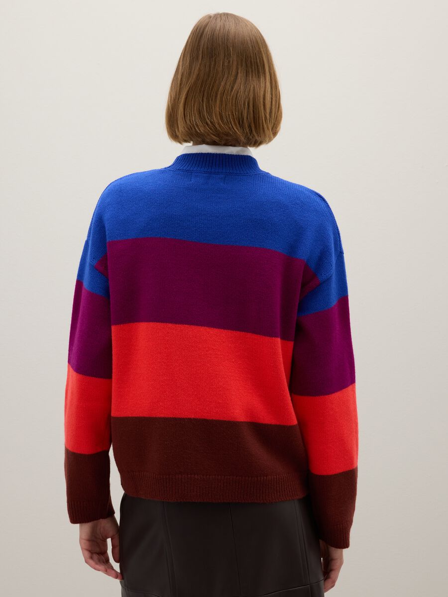 Multicolour Striped Regular Fit Jumper_3