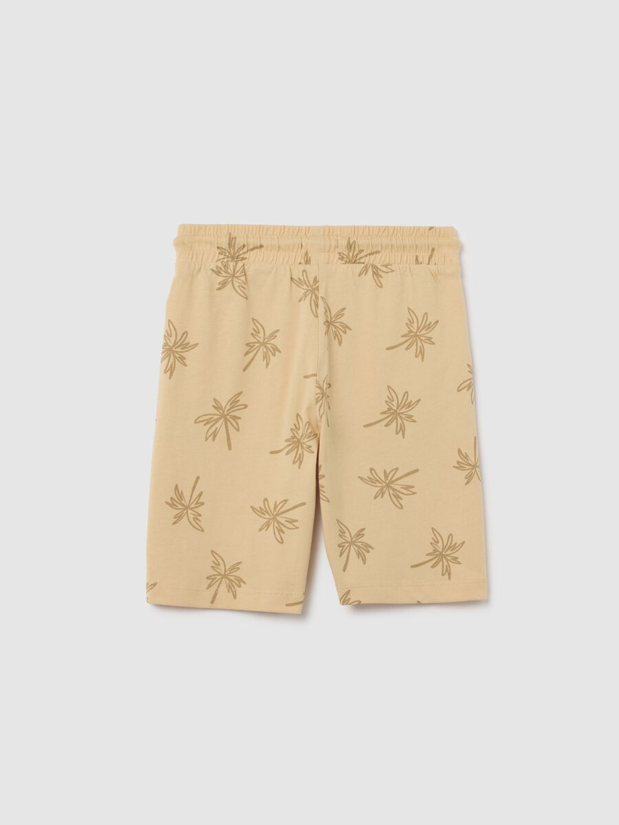 Children's beige pure cotton regular fit shorts_1