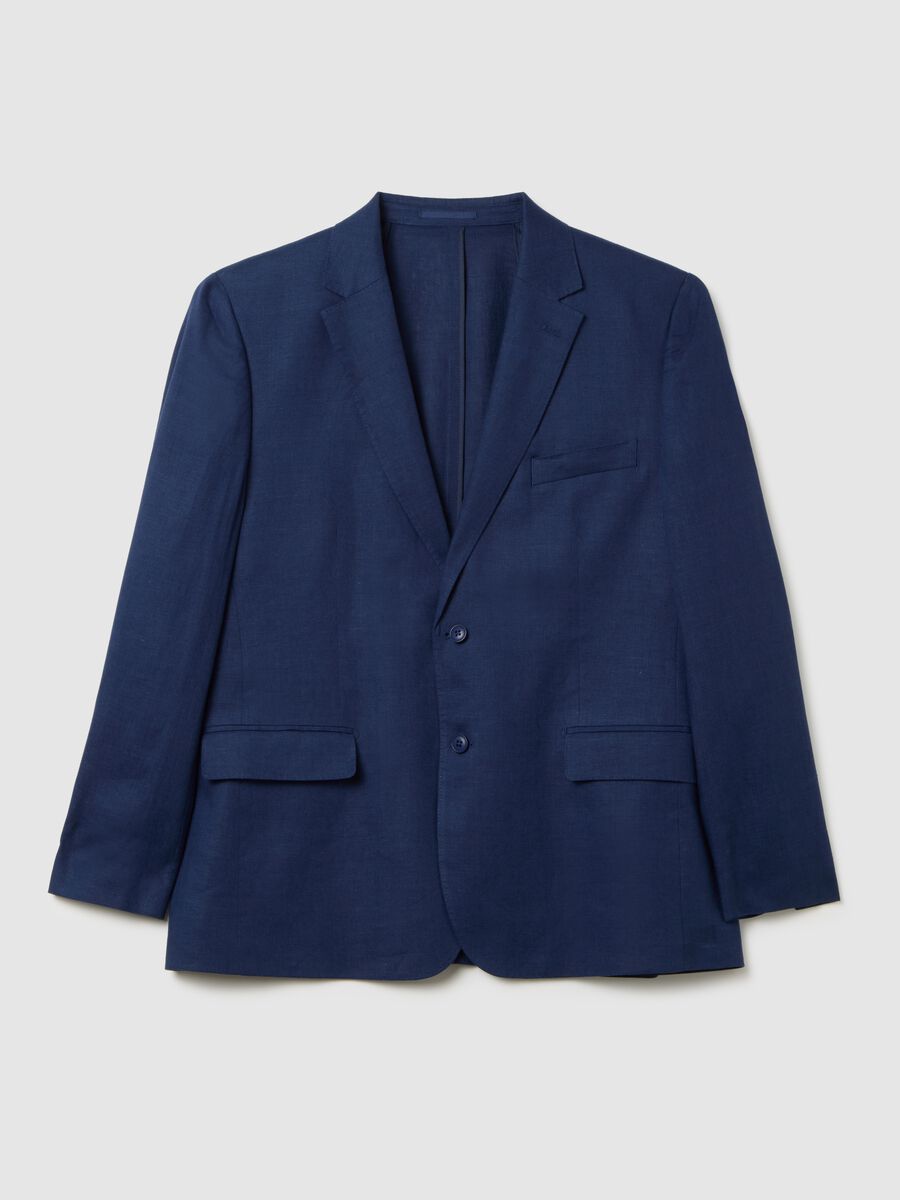 Men's Blue Linen Blazer Regular Fit_4
