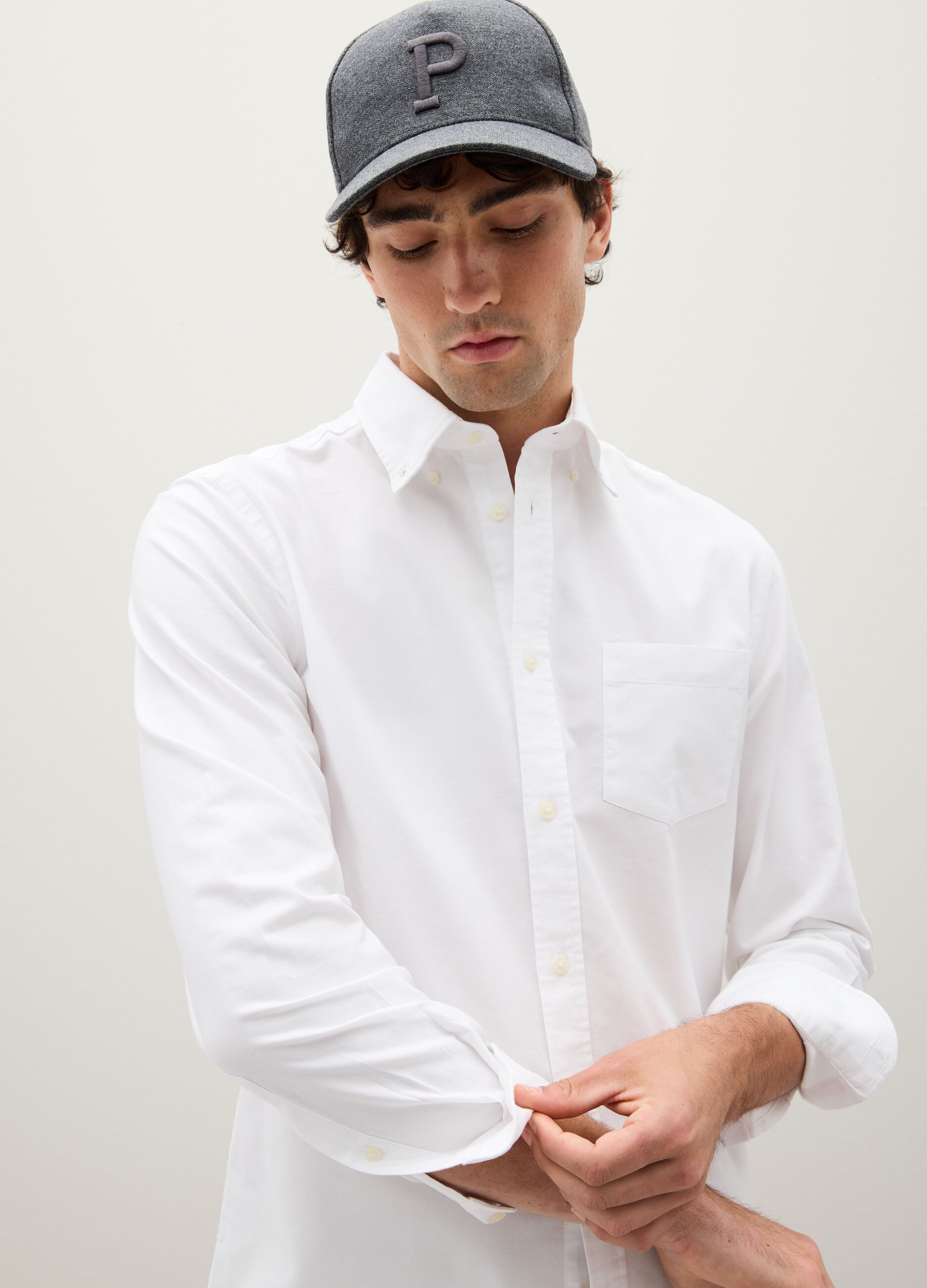Cappello in puro cotone grigio