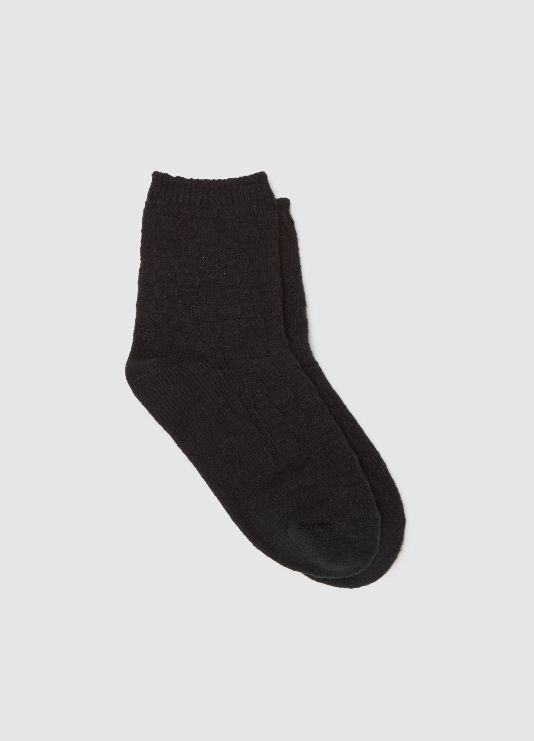 Black Stretch Fabric Socks