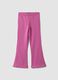Pink flared treggings in stretch organic cotton_0